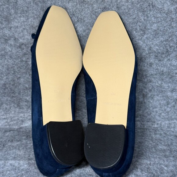 Talbots Vanessa Pumps - Size 6 - Indigo Blue Suede Shoes - Block Heel - Picture 6 of 12
